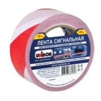 Лента сигнальная Unibob бело-красная, 50 мм x 150 м
