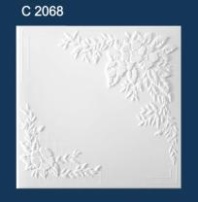 Плитка потолочная С2068 экструдированная белая 50х50 см