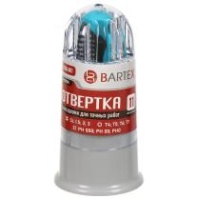Отвертка с насадками для точных работ, 11 предметов, Bartex, трехкомпонентная ручка, с насадками, пенал