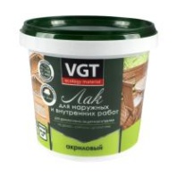 Лак акриловый для наружных и внутренних работ VGT, глянцевый