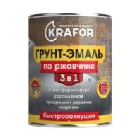 Грунт-эмаль по ржавчине 3 в 1 Krafor, быстросохнущая, полуглянцевая