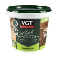 Лак акриловый для наружных и внутренних работ VGT, матовый
