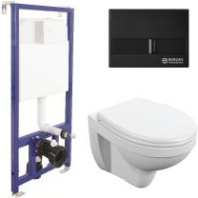 Комплект унитаза Cersanit Delfi TPL S-MZ-DELFI-PL с инсталляцией Berges Novum L5 040215 с сиденьем Микролифт и Черной матовой клавишей смыва Комплект унитаза Cersanit Delfi TPL S-MZ-DELFI-PL с инсталляцией Berges Novum L5 040215 с сиденьем Микролифт и Черной матовой клавишей смыва