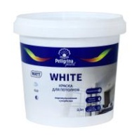 Краска для потолков Pelligrina Pearl White, водно-дисперсионная, матовая, база A, супербелая Краска для потолков Pelligrina Pearl White, водно-дисперсионная, матовая, база A, супербелая