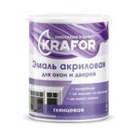 Эмаль для окон и дверей Krafor, акриловая, глянцевая Эмаль для окон и дверей Krafor, акриловая, глянцевая