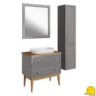 Комплект мебели для ванной Каталина 80 "Grey" ASB-Woodline