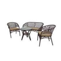 Комплект садовой мебели Alfart Aura lite old (2 кресла, 1 диван, 1 стол), темно-коричневый